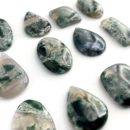 Tree Agate Mixed Shape Cabochons Approx 30 - 35mm 2 Piece Pack angled flat lay 2