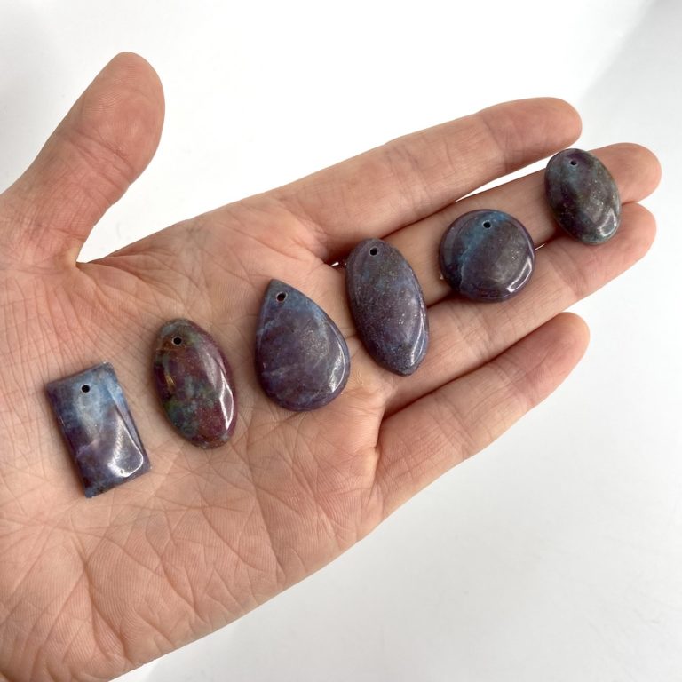 Ruby in Kyanite Mixed Shape Top Drilled Cabochons Approx 20 - 30mm 2 Piece Pack - Image 7
