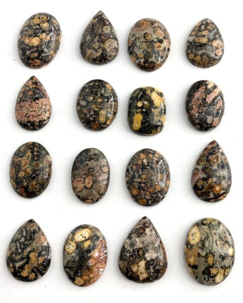 Leopard Skin Jasper Mixed Shape Cabochons Approx 20 - 25mm 3 Piece Pack