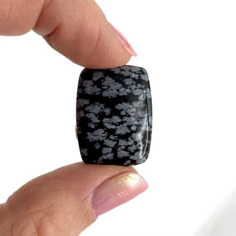 Snowflake Obsidian Mixed Shape Cabochons Approx 20 - 25mm 2 Piece Pack - Image 6
