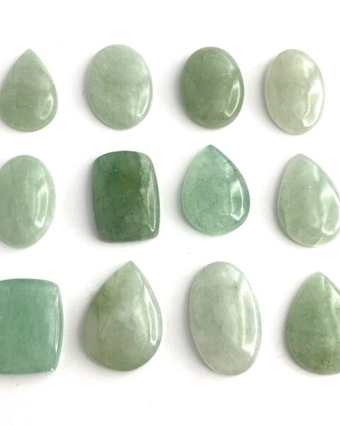 Green Aventurine Mixed Shape Cabochons Approx 20 -25mm 4 Piece Pack