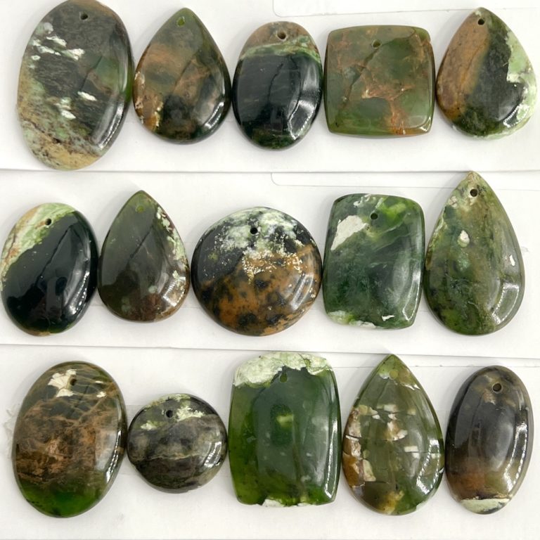 Chrome Chalcedony Mixed Shape Top Drilled Cabochons Approx 20 - 25mm with 0.8mm Drill Hole 5 Piece Pack - Image 2