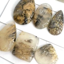 Tiger Dendritic Agate Mixed Shape Cabochons Approx 20 - 35mm 3 Piece Pack