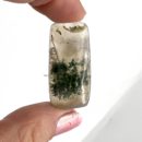 Example of Moss Agate Rectangle Shape Top Drilled Cabochons Approx 25 - 35mm with 0.8mm Drill Hole