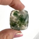 Example of Moss Agate Cushion Shape Top Drilled Cabochons Approx 25 - 35mm with 0.8mm Drill Hole