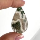 Example of Moss Agate Pear Shape Top Drilled Cabochons Approx 25 - 35mm with 0.8mm Drill Hole
