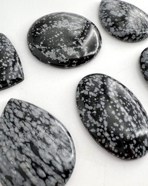 Snowflake Obsidian Mixed Shape Cabochon Approx 30 - 40mm