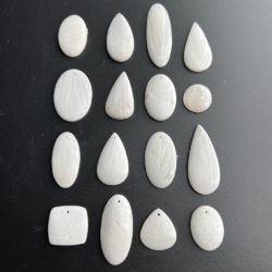 Scolecite Mixed Shape Top Drilled Cabochons Approx 20 - 40mm with 0.8mm Drill Hole 4 Piece Pack