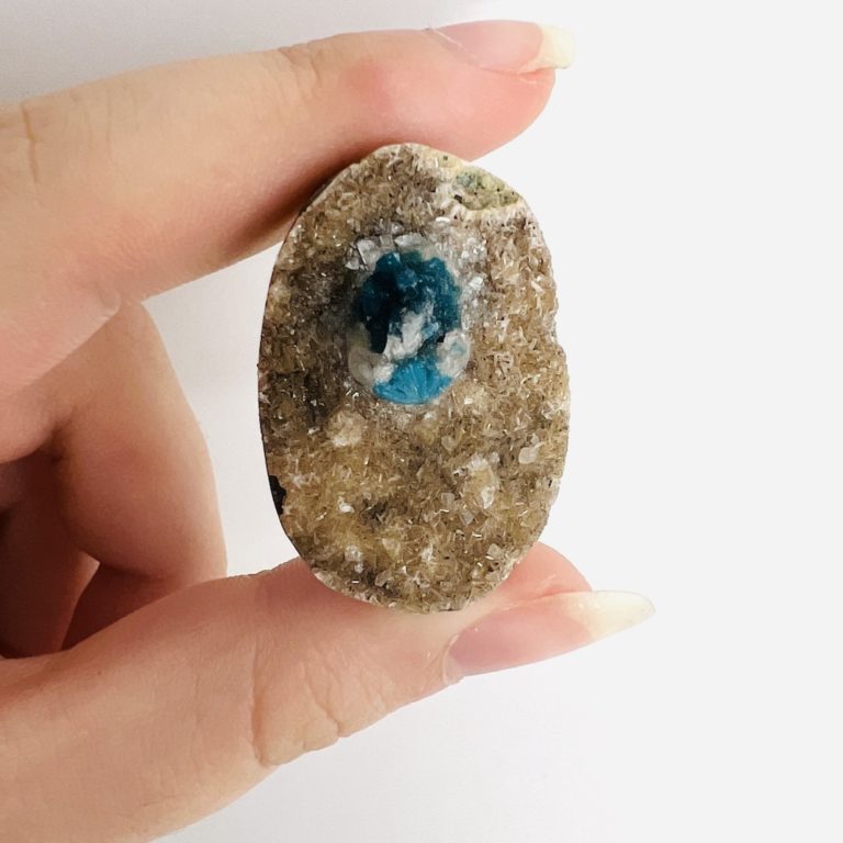 Cavansite Specimen on Matrix Oval Cabochon Approx 35 x 25mm - Image 8