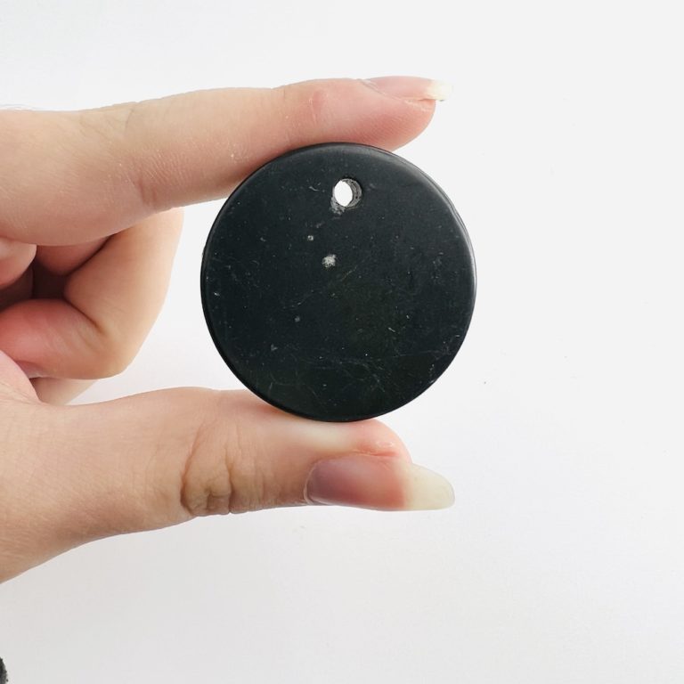 Shungite Round Drilled Pendant Approx 35 x 4mm - Image 3