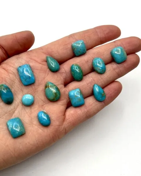 Turquoise Mixed Shape Cabochons Approx 10 - 15mm 3 Piece Pack