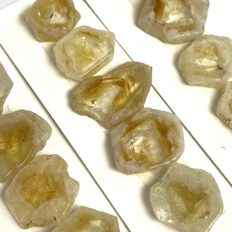 Citrine Drilled Hexagon Slices Approx 10-15mm 5 Piece Pack - Image 4