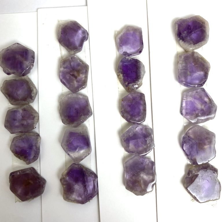 Amethyst Hexagon Slices Approx 15mm 5 Piece Pack - Image 3