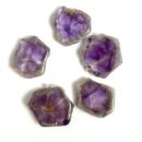 Amethyst Hexagon Slices Approx 15mm 5 Piece Pack