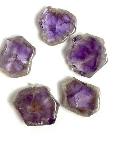 Amethyst Hexagon Slices Approx 15mm 5 Piece Pack