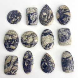 Fluorite in Feldspar Mixed Shape Cabochons Approx 30mm 2 Piece Pack