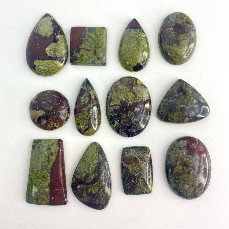 Dragon Blood Jasper Mixed Shape Cabochons Approx 20 - 30mm 3 Piece Pack