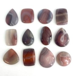 Botswana Agate Mixed Size & Shape Cabochons Approx 20 - 30mm 3 Piece Pack