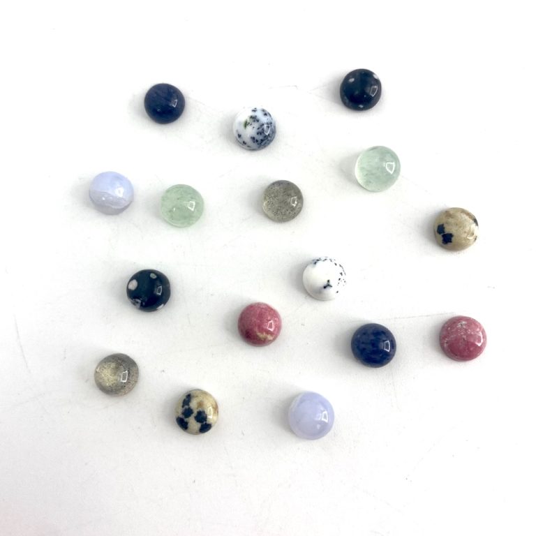 Multi Gemstone 6mm Round Cabochons 8 Piece Pack Set 2