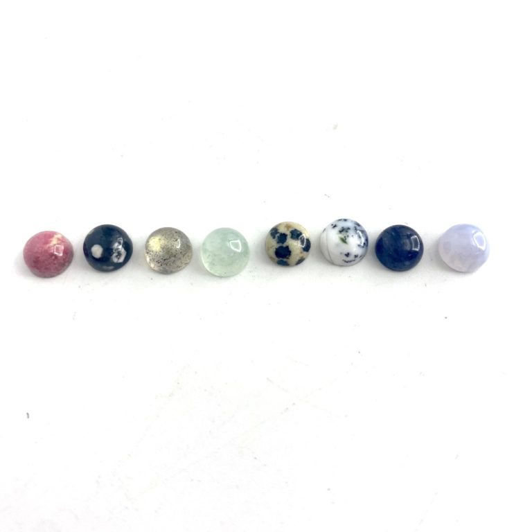 Multi Gemstone 6mm Round Cabochons 8 Piece Pack Set 2 - Image 3