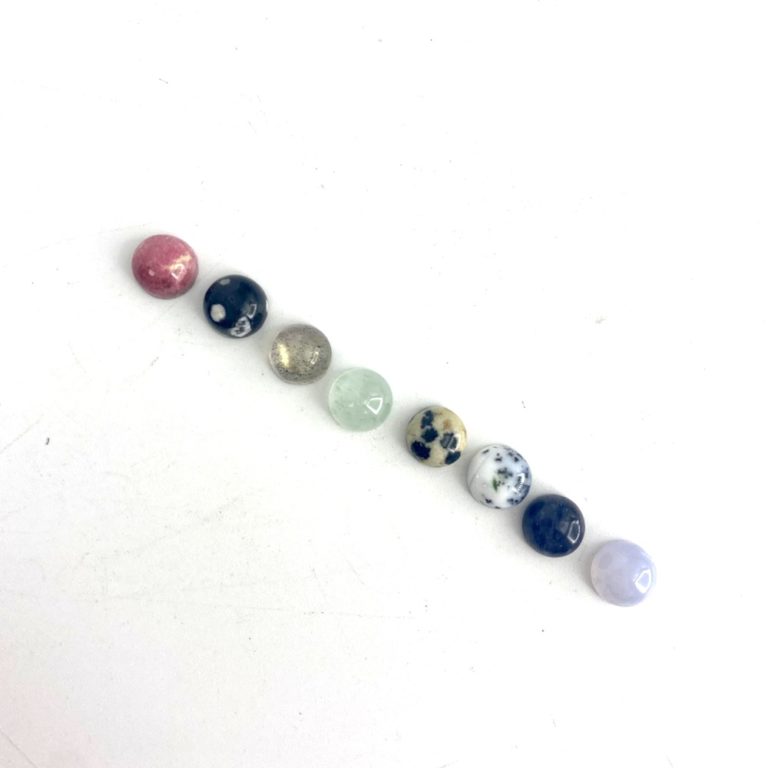 Multi Gemstone 6mm Round Cabochons 8 Piece Pack Set 2 - Image 4