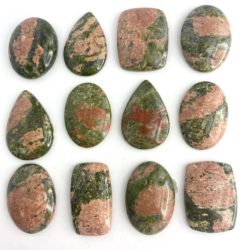 Unakite Mixed Shape Cabochons Approx 25 - 35mm 2 Piece Pack
