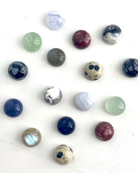 Multi Gemstone 8mm Round Cabochons 8 Piece Pack Set 2