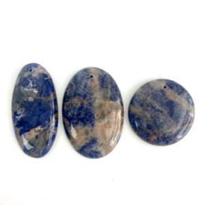 Sodalite Mixed Shape Top Drilled Cabochons Approx 35 - 45mm with 0.8mm Drill Hole