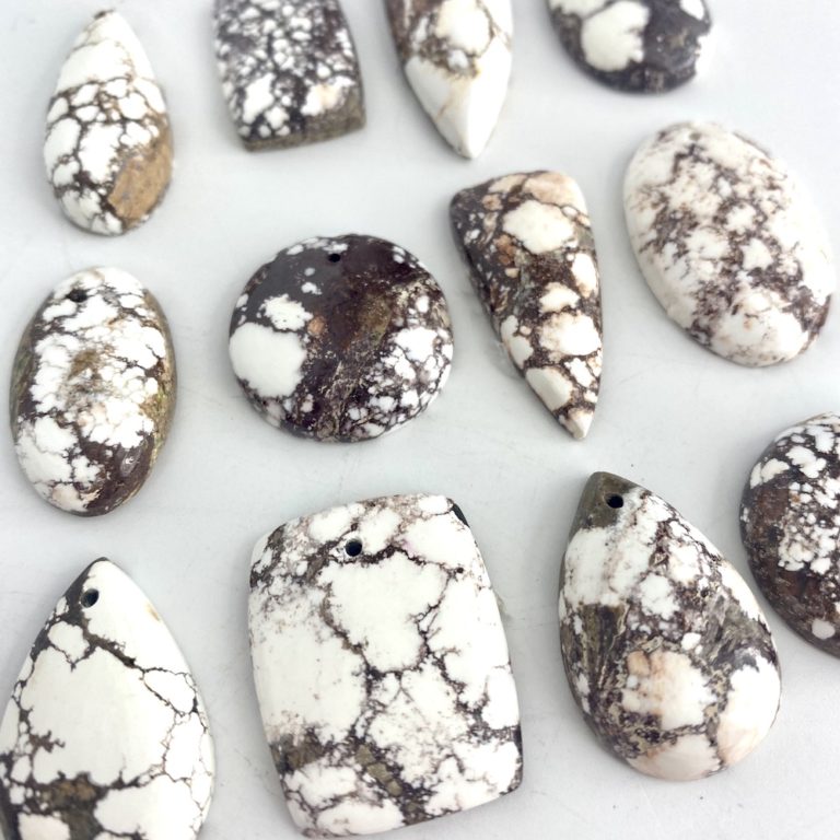 Wild Horse Jasper Mixed Shape Top Drilled Cabochons Approx 25 - 30mm with 0.8mm Drill Hole 3 Piece Pack - Image 2