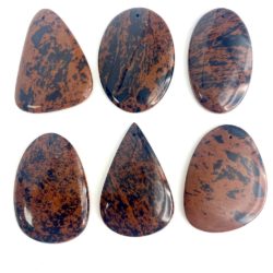 Mahogany Obsidian Mixed Shape Top Drilled Cabochon Approx 35 - 45mm with 0.8mm Drill Hole