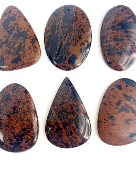 Mahogany Obsidian Mixed Shape Top Drilled Cabochon Approx 35 - 45mm with 0.8mm Drill Hole