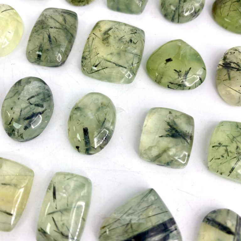 Prehnite Mixed Shape Top Drilled Cabochons Approx 15 - 25mm with 0.8mm Drill Hole 5 Piece Pack - Image 6