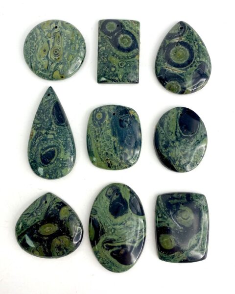 Kambaba Jasper Mixed Shape Top Drilled Cabochon Approx 35 - 40mm with 0.8mm Drill Hole