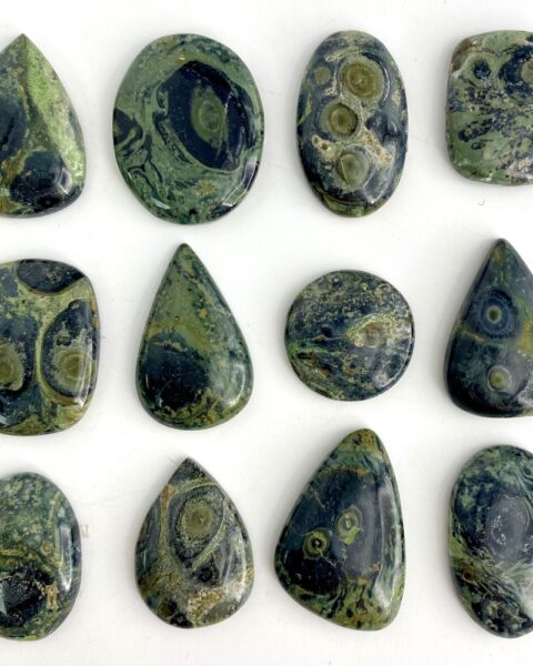 Kambaba Jasper Mixed Shape Cabochons Approx 20 - 25mm 2 Piece Pack