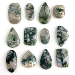Tree Agate Mixed Shape Cabochons Approx 25 - 35mm 3 Piece Pack