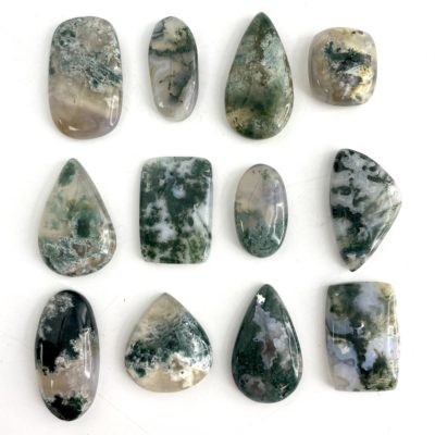 Tree Agate Mixed Shape Cabochons Approx 25 - 35mm 3 Piece Pack