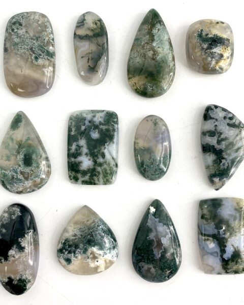 Tree Agate Mixed Shape Cabochons Approx 25 - 35mm 3 Piece Pack