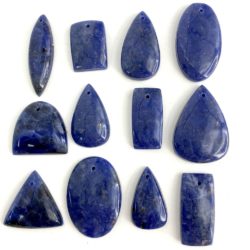 Sodalite Mixed Shape Top Drilled Cabochons Approx 20 - 30mm with 0.8mm Drill Hole 3 Piece Pack