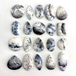 Dendritic Agate Mixed Shape Top Drilled Cabochons Approx 25 - 30mm with 0.8mm Drill Hole 5 Piece Pack