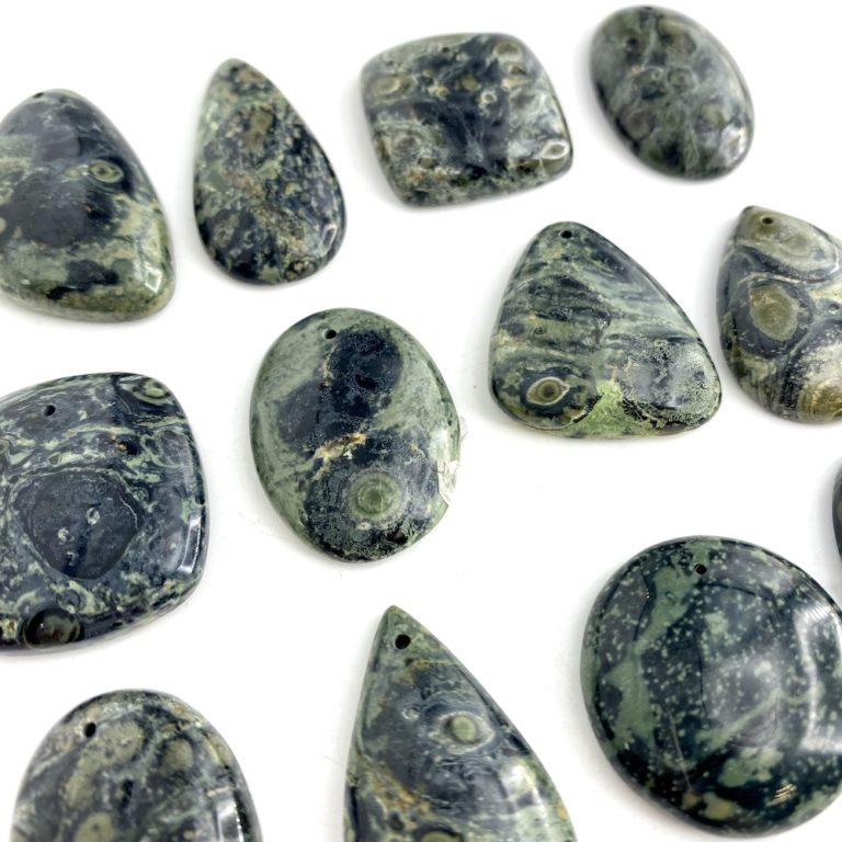 Kambaba Jasper Mixed Shape Top Drilled Cabochons Approx 20 - 25mm with 0.8mm Drill Hole 2 Piece Pack - Image 2