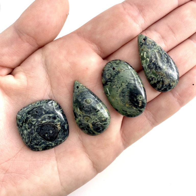 Kambaba Jasper Mixed Shape Top Drilled Cabochons Approx 20 - 25mm with 0.8mm Drill Hole 2 Piece Pack - Image 3