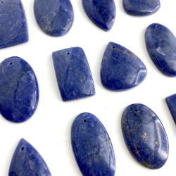 Sodalite Mixed Shape Top Drilled Cabochons Approx 30 - 40mm with 0.8mm Drill Hole 2 Piece Pack