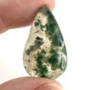 Moss Agate Pear Shape Cabochons Approx 25 - 35mm held in hand