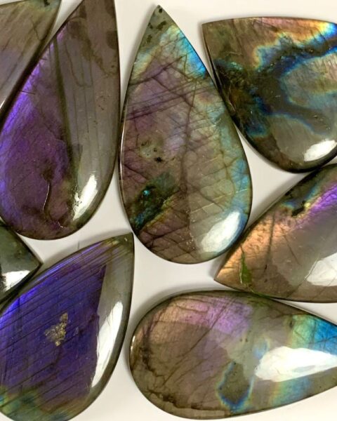 Purple Labradorite Mixed Shape Cabochon Approx 60 - 70mm 100 - 145 Carats