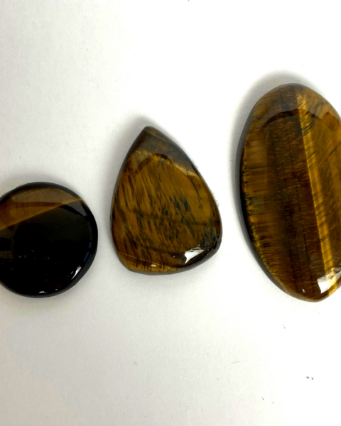 Tigers Eye Mixed Size & Shape Cabochons Approx 25 - 30mm 3 Piece Pack