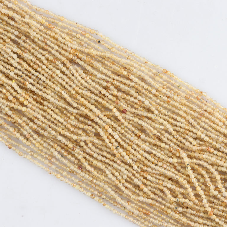 Golden Rutile Quartz Micro Faceted Rounds Beads Approx 2mm 32cm Strand - Image 2