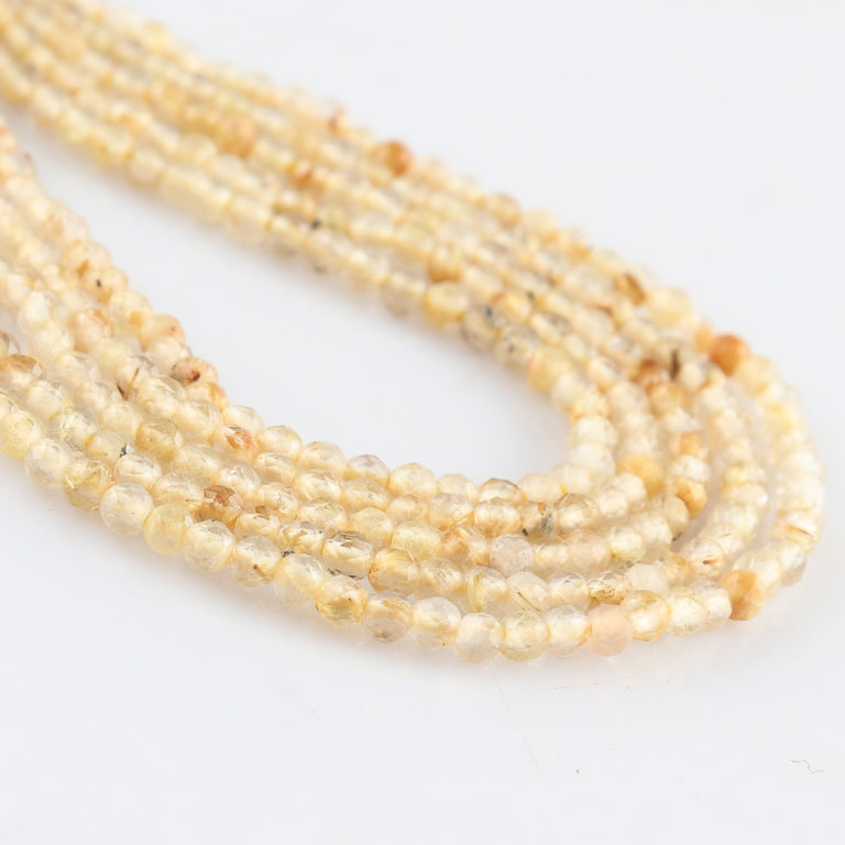 Golden Rutile Quartz Micro Faceted Rounds Beads Approx 2mm 32cm Strand - Image 3