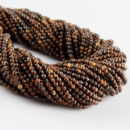 Tigers Eye Micro Faceted Rounds Beads Approx 2mm 32cm Strand