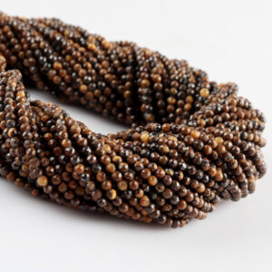 Tigers Eye Micro Faceted Rounds Beads Approx 2mm 32cm Strand