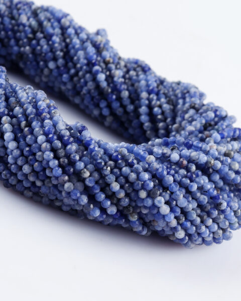 Sodalite Micro Faceted Rounds Beads Approx 2mm 32cm Strand
